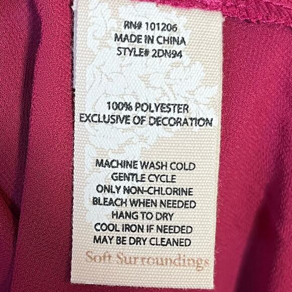 SOFT SURROUNDINGS maroon layered collared button down tunic size medium - Picture 4 of 4